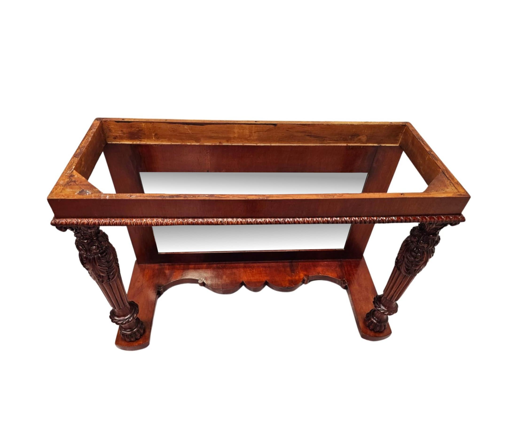 19th Century Marble Top Mirror Back Console Table For Sale 5