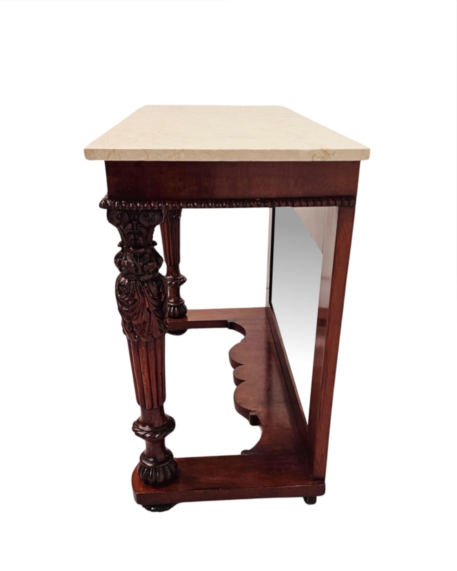 19th Century Marble Top Mirror Back Console Table In Good Condition For Sale In Dublin, IE