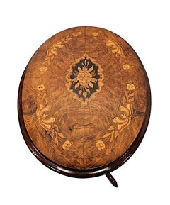 19th Century Marquetry Inlaid Flip Top Occasional or Lamp table