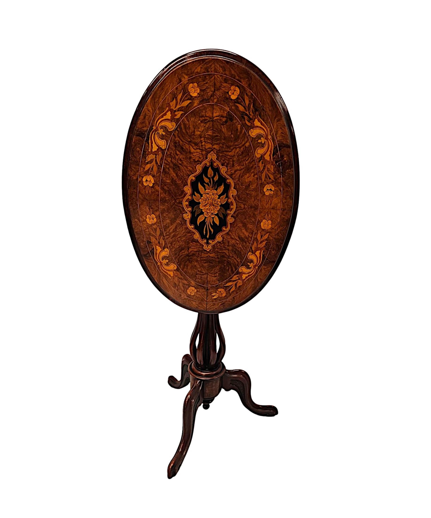 English 19th Century Marquetry Inlaid Flip Top Occasional or Lamp table For Sale
