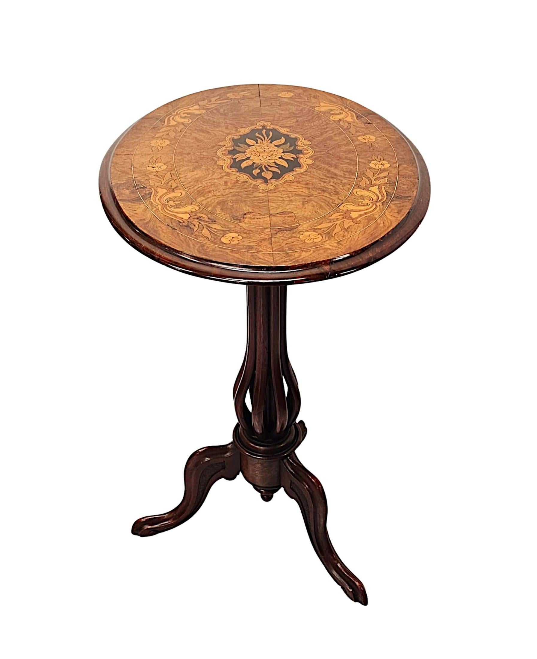 19th Century Marquetry Inlaid Flip Top Occasional or Lamp table In Good Condition For Sale In Dublin, IE