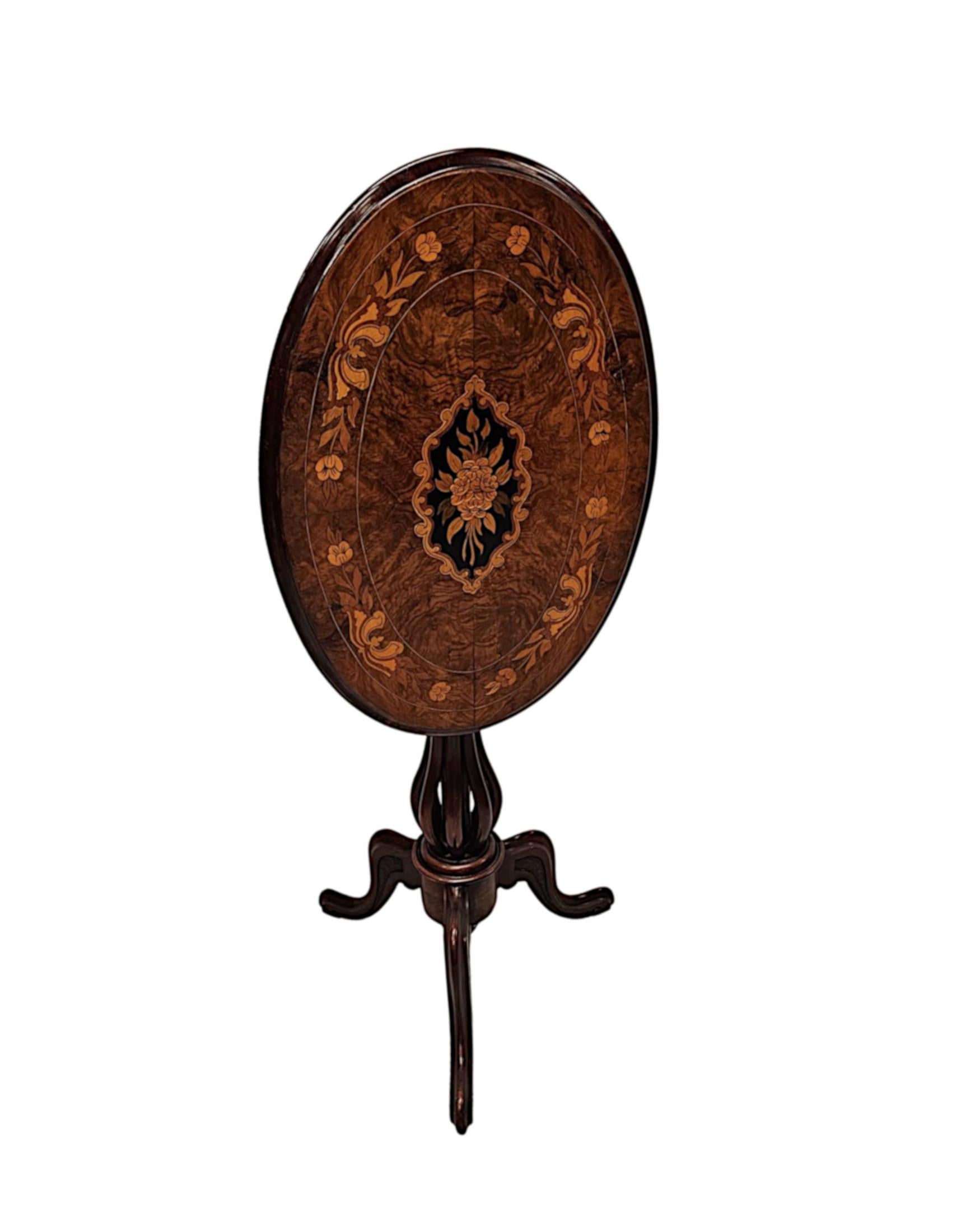 19th Century Marquetry Inlaid Flip Top Occasional or Lamp table For Sale 1
