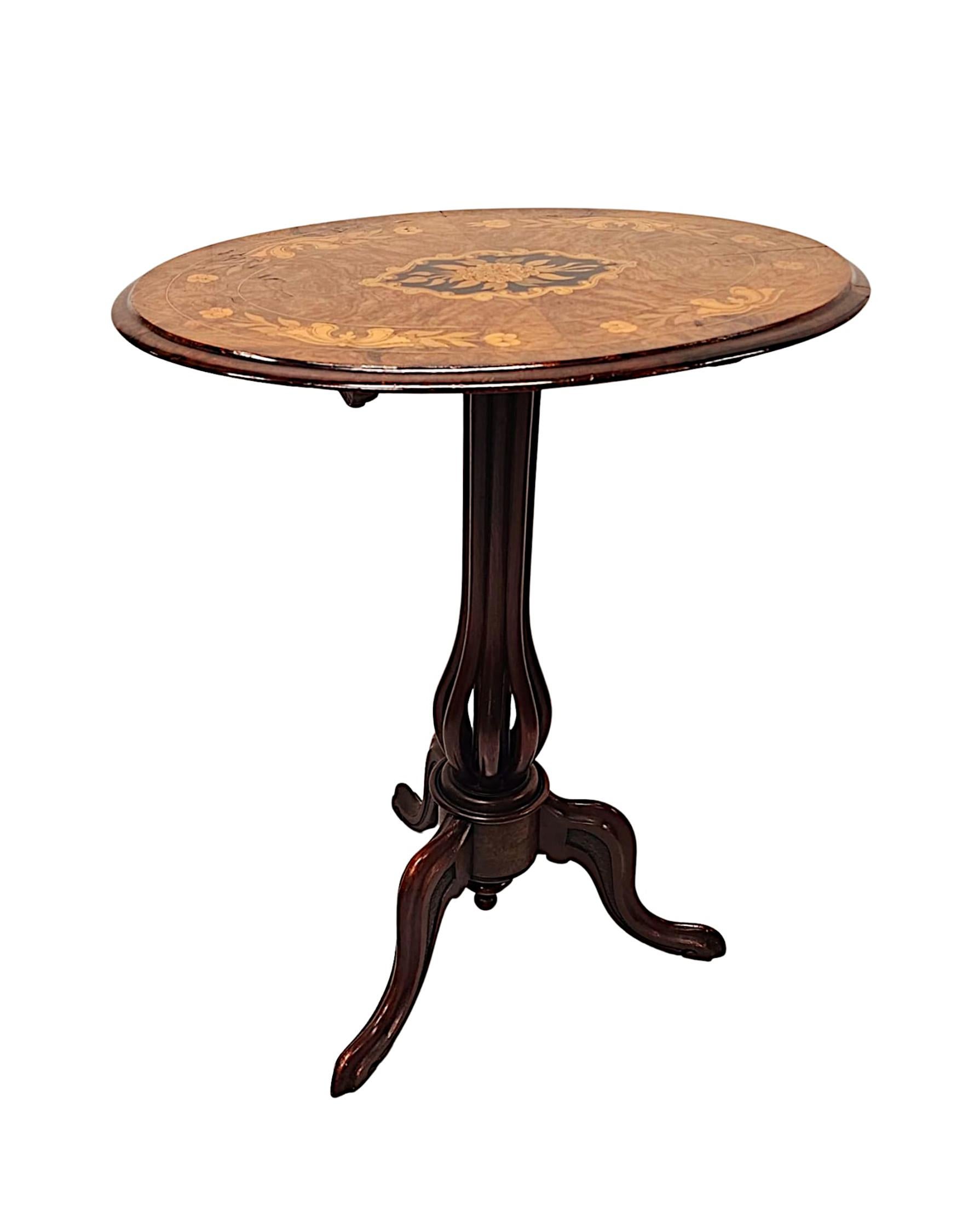 19th Century Marquetry Inlaid Flip Top Occasional or Lamp table For Sale 2
