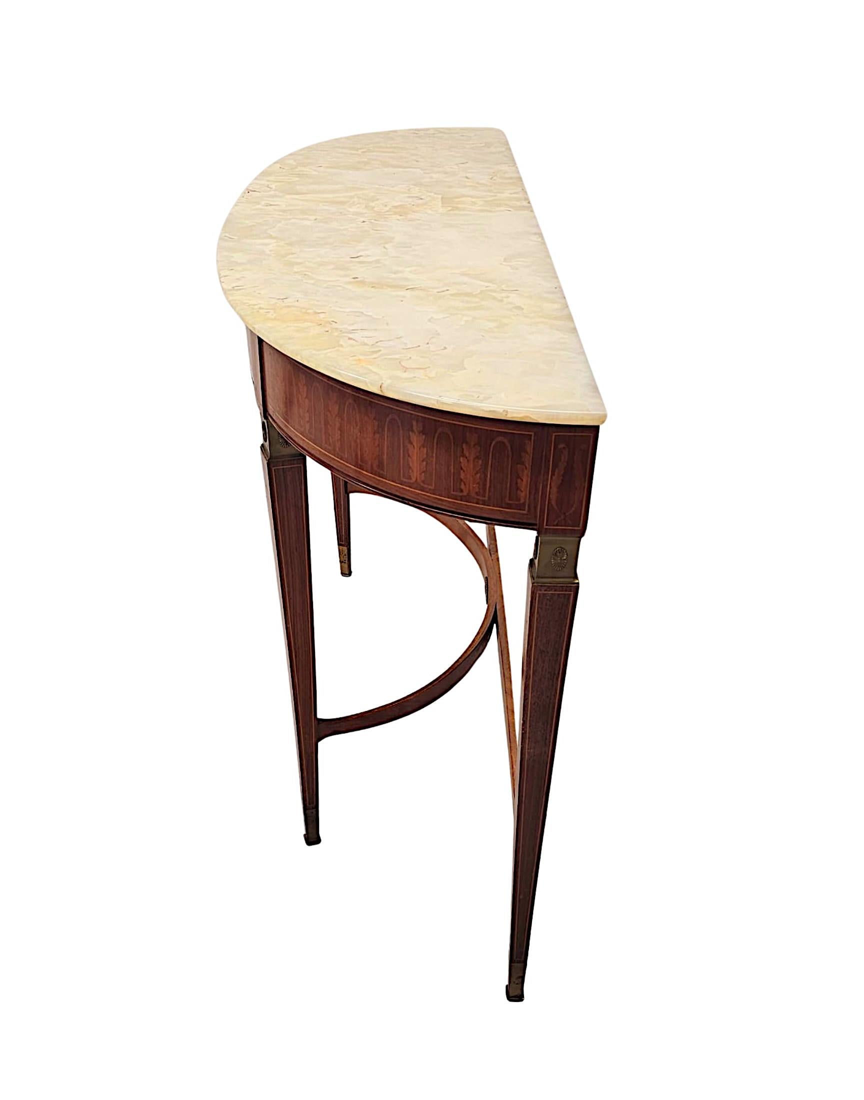 A Stunning 20th Century Inlaid Console Table with Onyx Top In Good Condition For Sale In Dublin, IE