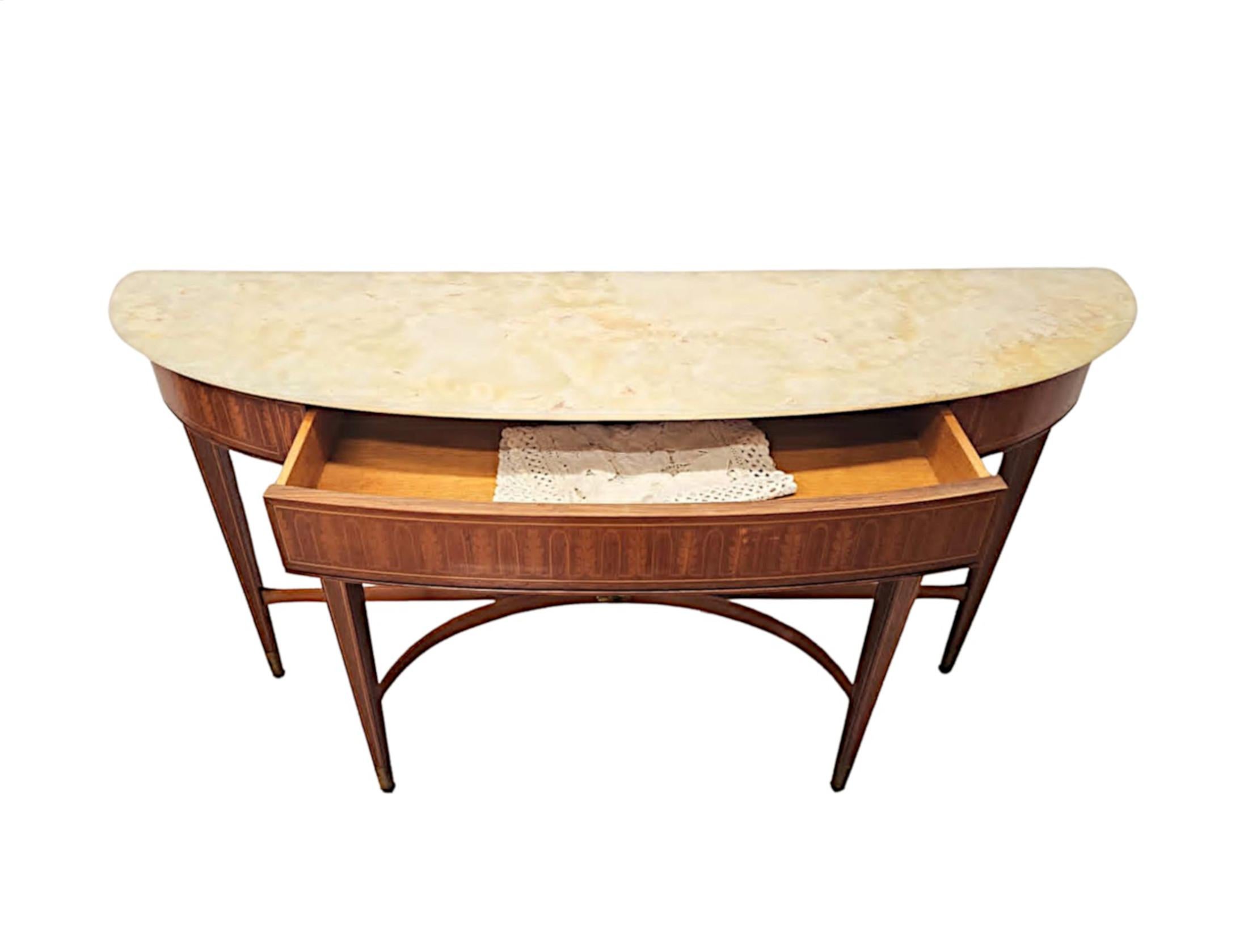 A Stunning 20th Century Inlaid Console Table with Onyx Top For Sale 1