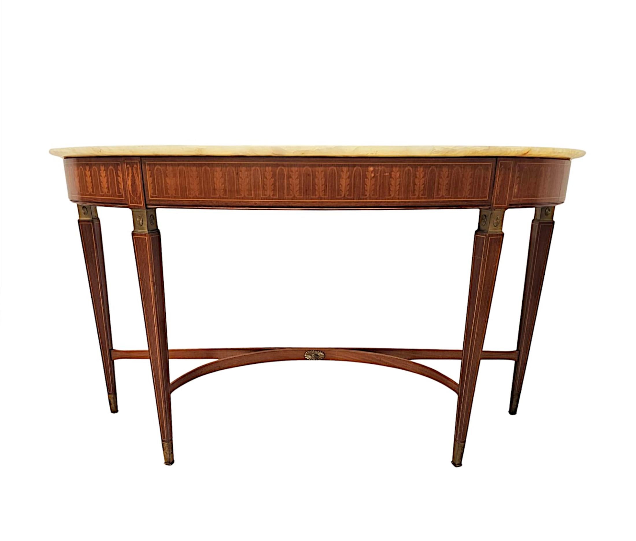 A Stunning 20th Century Inlaid Console Table with Onyx Top For Sale 2