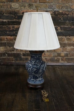 Stunning Blue and White Ginger Jar Lamp with Dragon Motif by Frederick Cooper