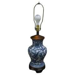 A Stunning Blue and White Ginger Jar Lamp with Dragon Motif by Frederick Cooper