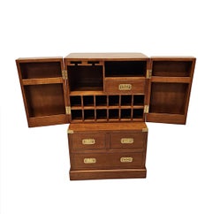 A Stunning Walnut and Brass Hand Made Bar