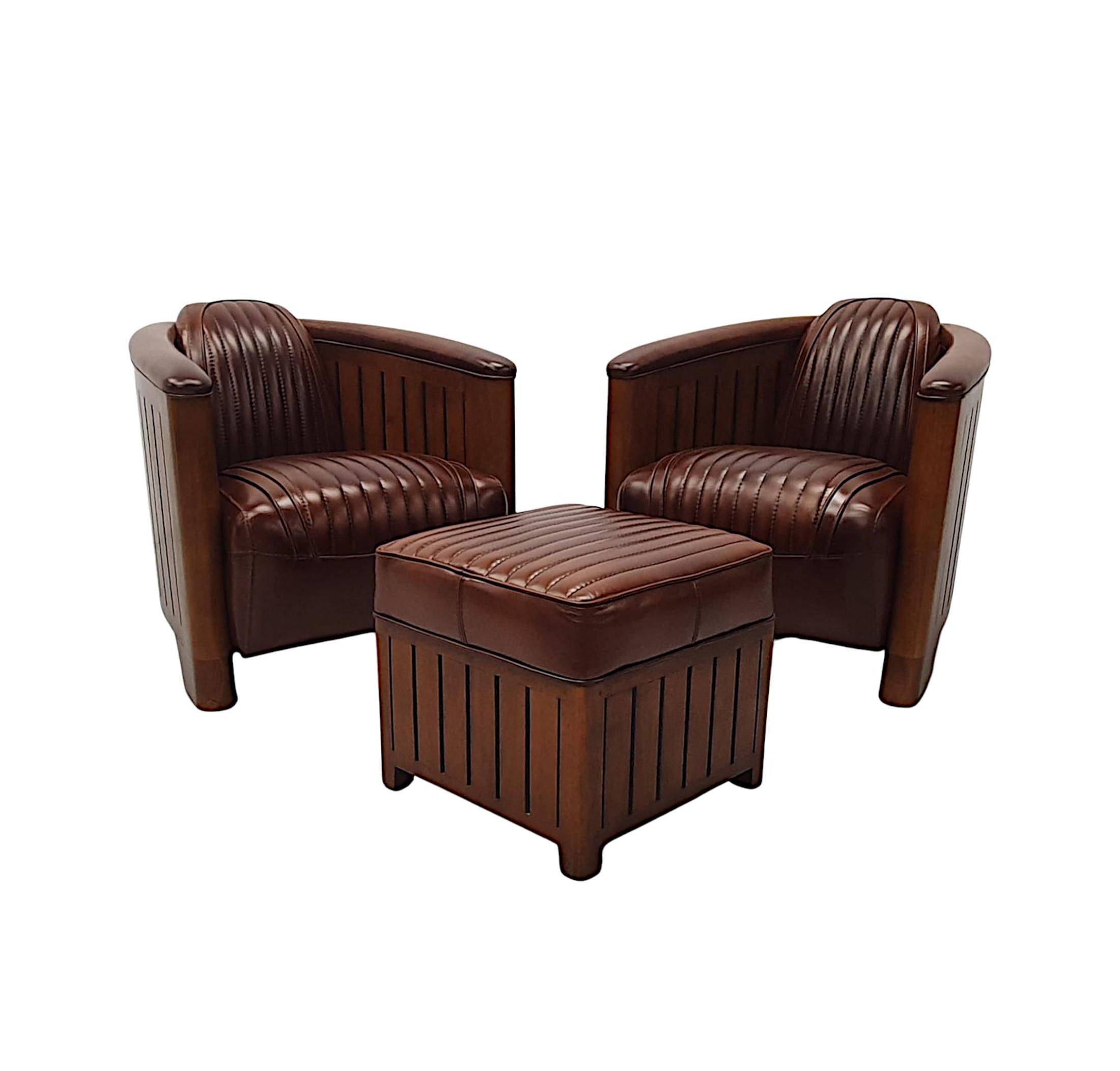 Contemporary A Stunning Club Armchair in the Art Deco Style For Sale