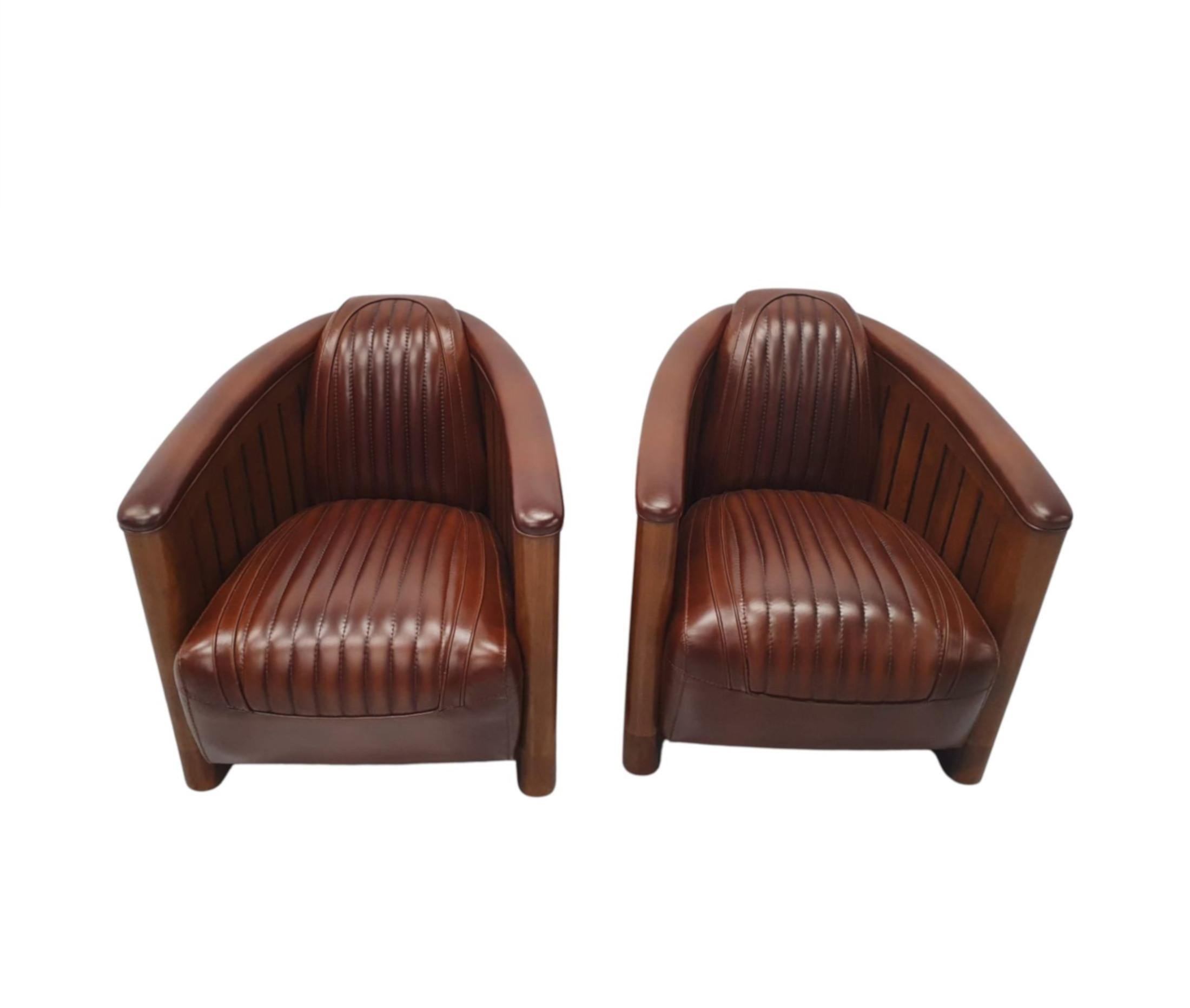 Leather A Stunning Club Armchair in the Art Deco Style