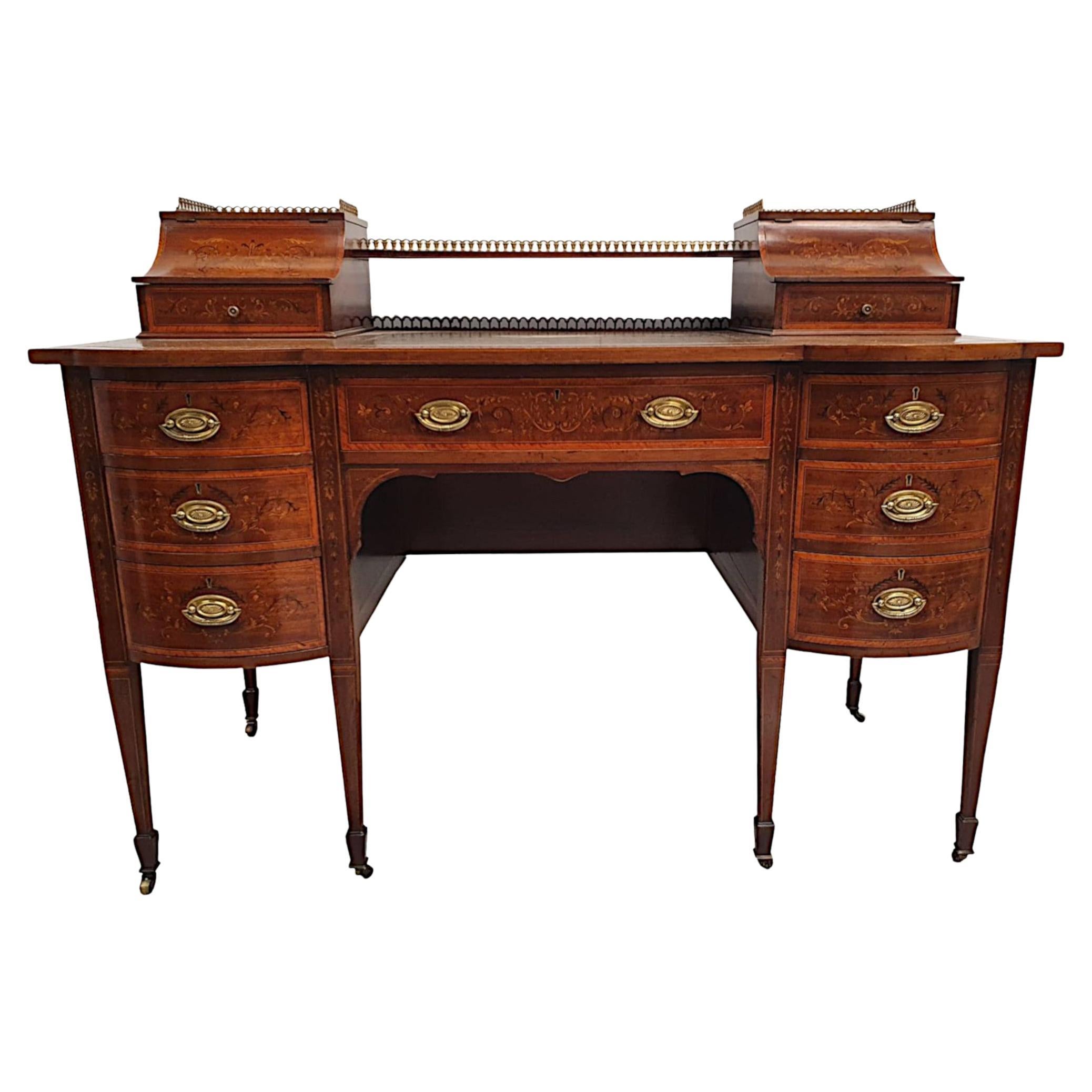 Atemberaubender edwardianischer Schreibtisch im Carlton-Haus-Stil von Maple of London