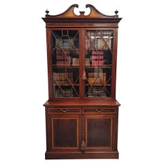 Antique Stunning Edwardian Inlaid Bookcase by S and H Jewell London