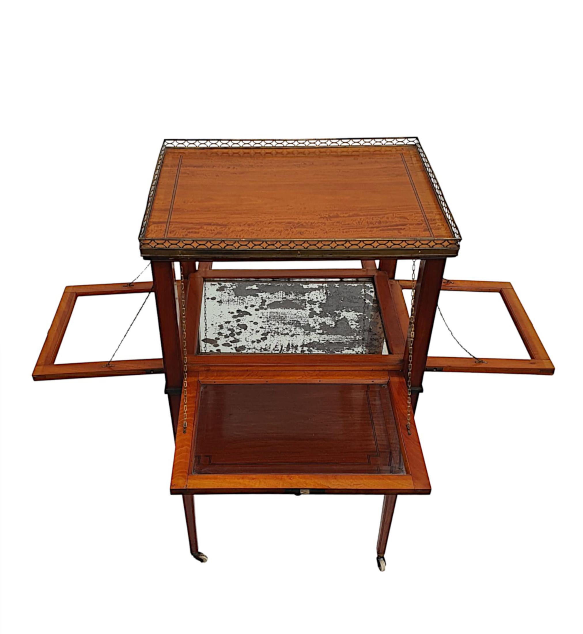 20th Century Stunning Edwardian Inlaid Drinks Table For Sale