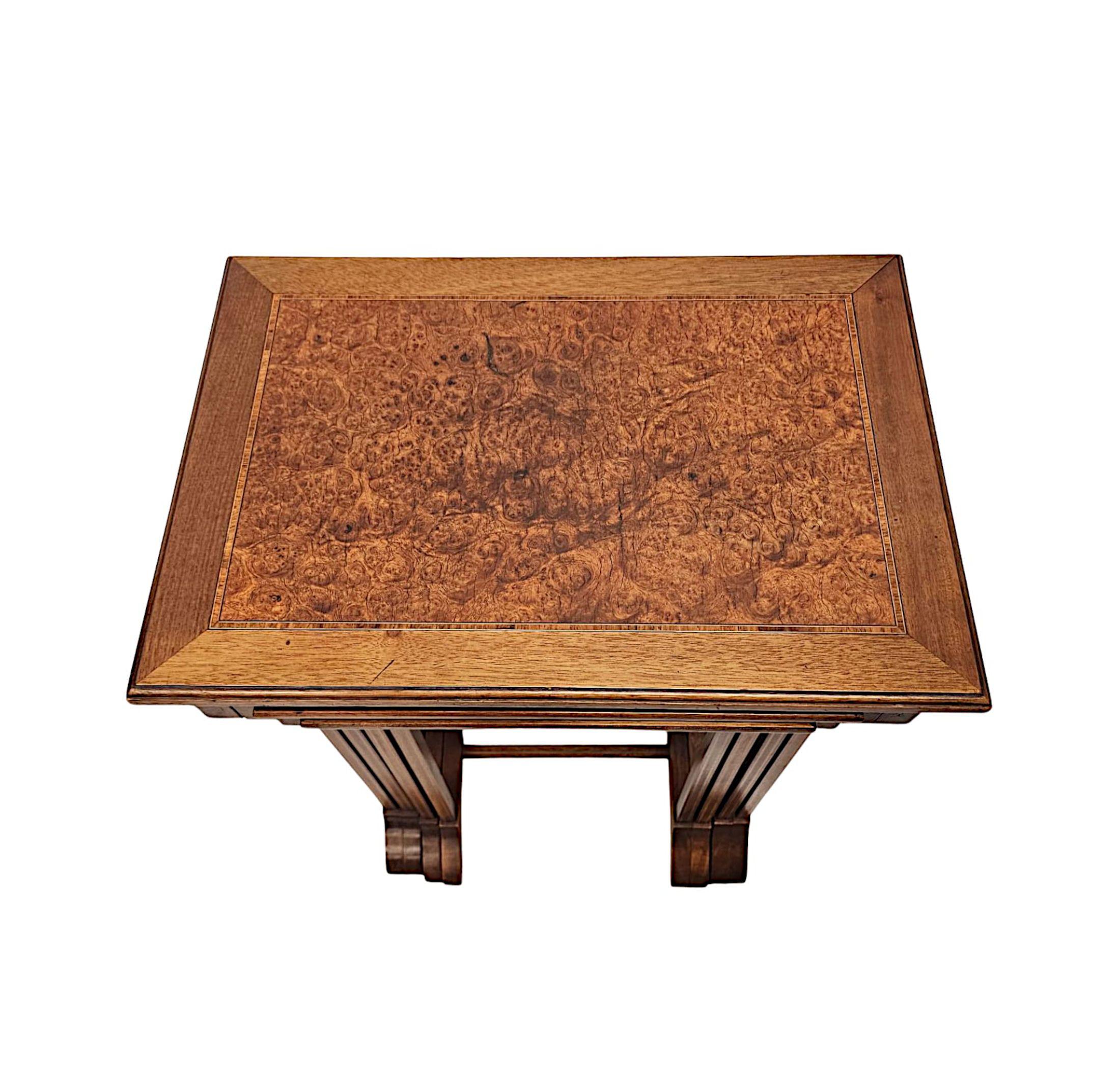 Édouardien Superbe ensemble de quatre tables en marqueterie de l'époque édouardienne en vente