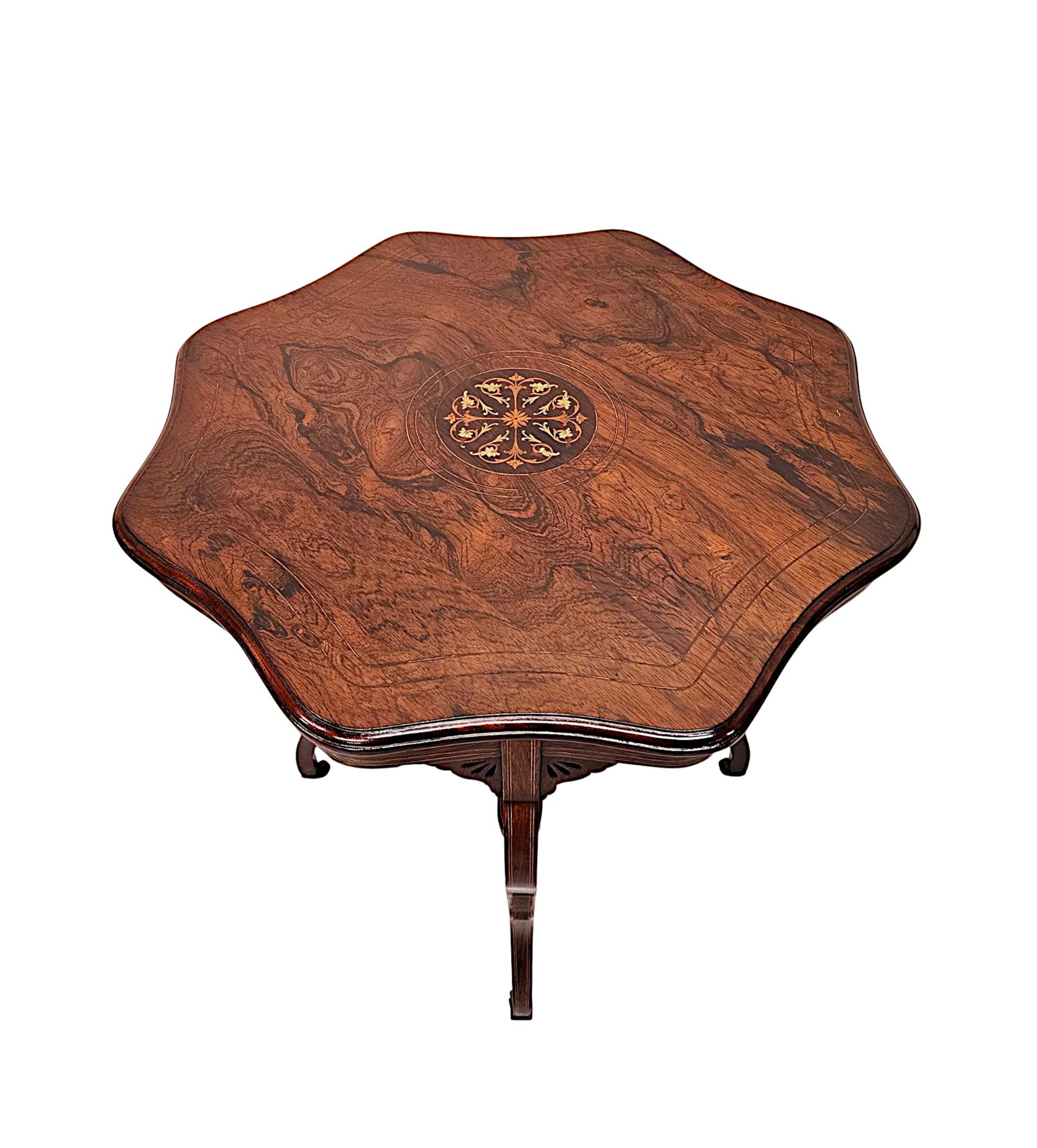 Atemberaubender edwardianischer Beistell- oder Lampentisch mit Intarsien im Zustand „Gut“ im Angebot in Dublin, IE