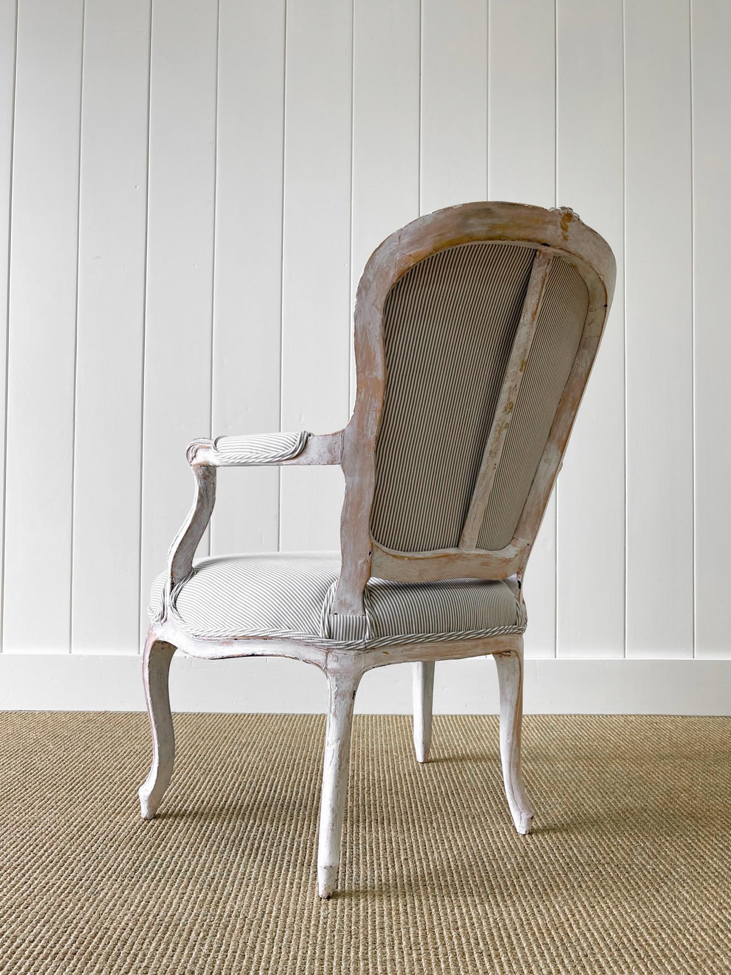 19th Century A Stunning French 18th Century Occasional Chair Newly Upholstered For Sale