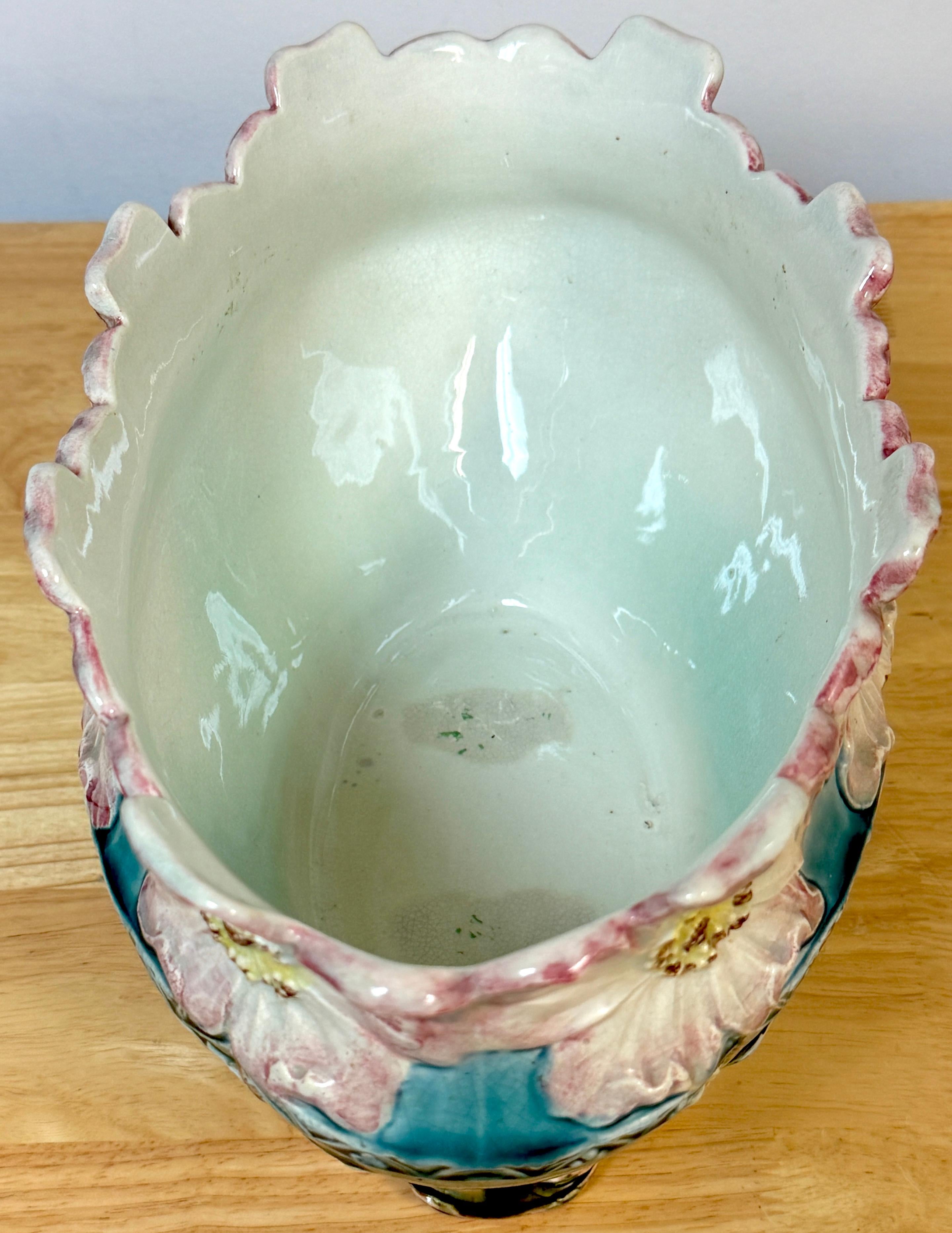 A Stunning French Art Nouveau Majolica Floral Centerpiece by Fives-Lille For Sale 4