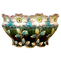 A Stunning French Art Nouveau Majolica Floral Centerpiece by Fives-Lille