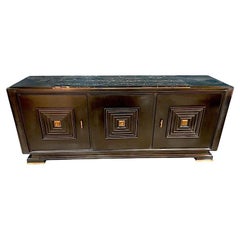 Vintage Stunning French Ebonised 1940s Sideboard in the Style of Maxime Old