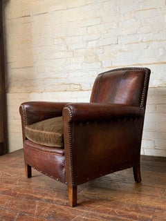 A Stunning French Leather Chair, Normandy Model, Circa 1920’s