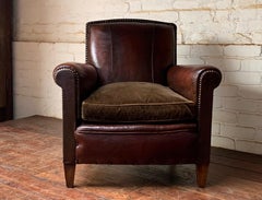 A Stunning French Leather Chair, Normandy Model, Circa 1920’s