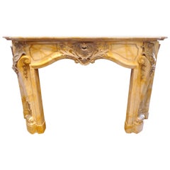 Antique Stunning French Sienna Marble Mantelpiece with Ormolu