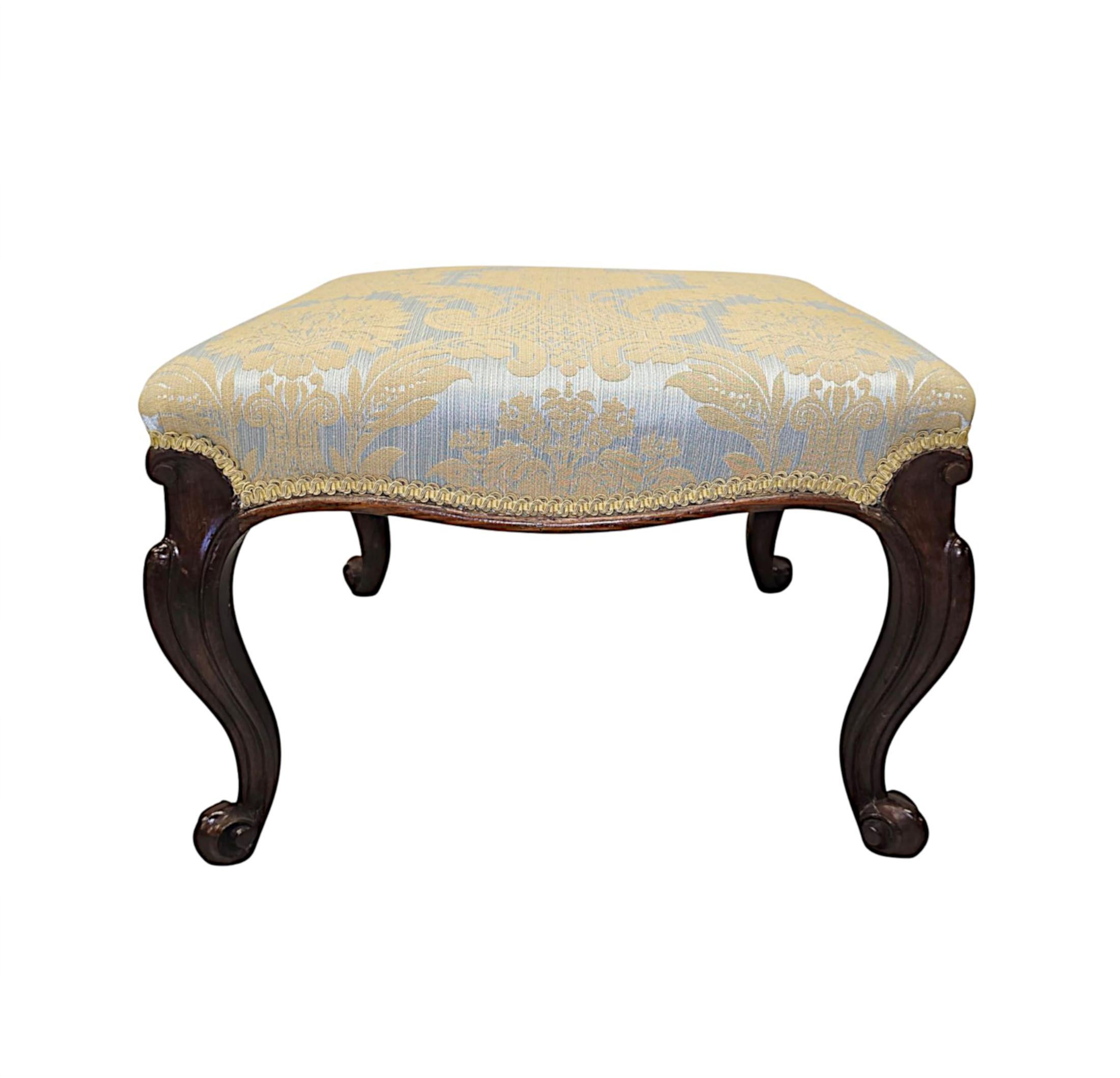 English A Stunning Fully Restored 19th Century Cabriole Leg Foot Stool For Sale