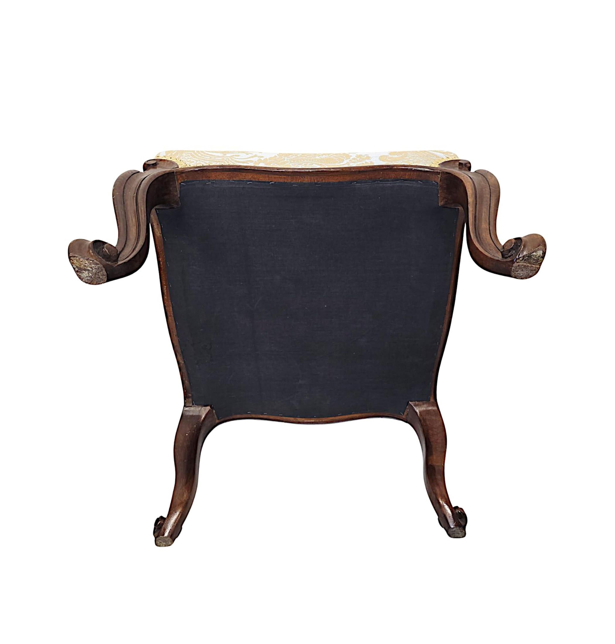 A Stunning Fully Restored 19th Century Cabriole Leg Foot Stool For Sale 1