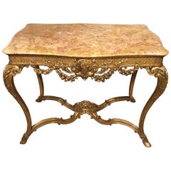Stunning Giltwood French Louis XVI Style Carved Centre Table