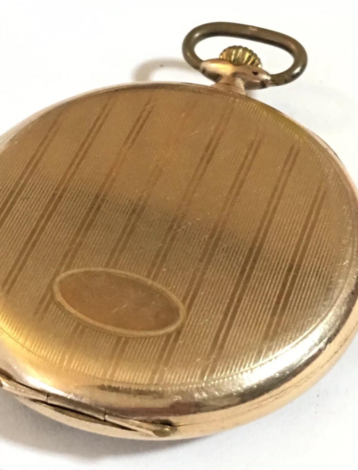 Stunning Gold-Plated Cyma Dress Pocket Watch For Sale 3