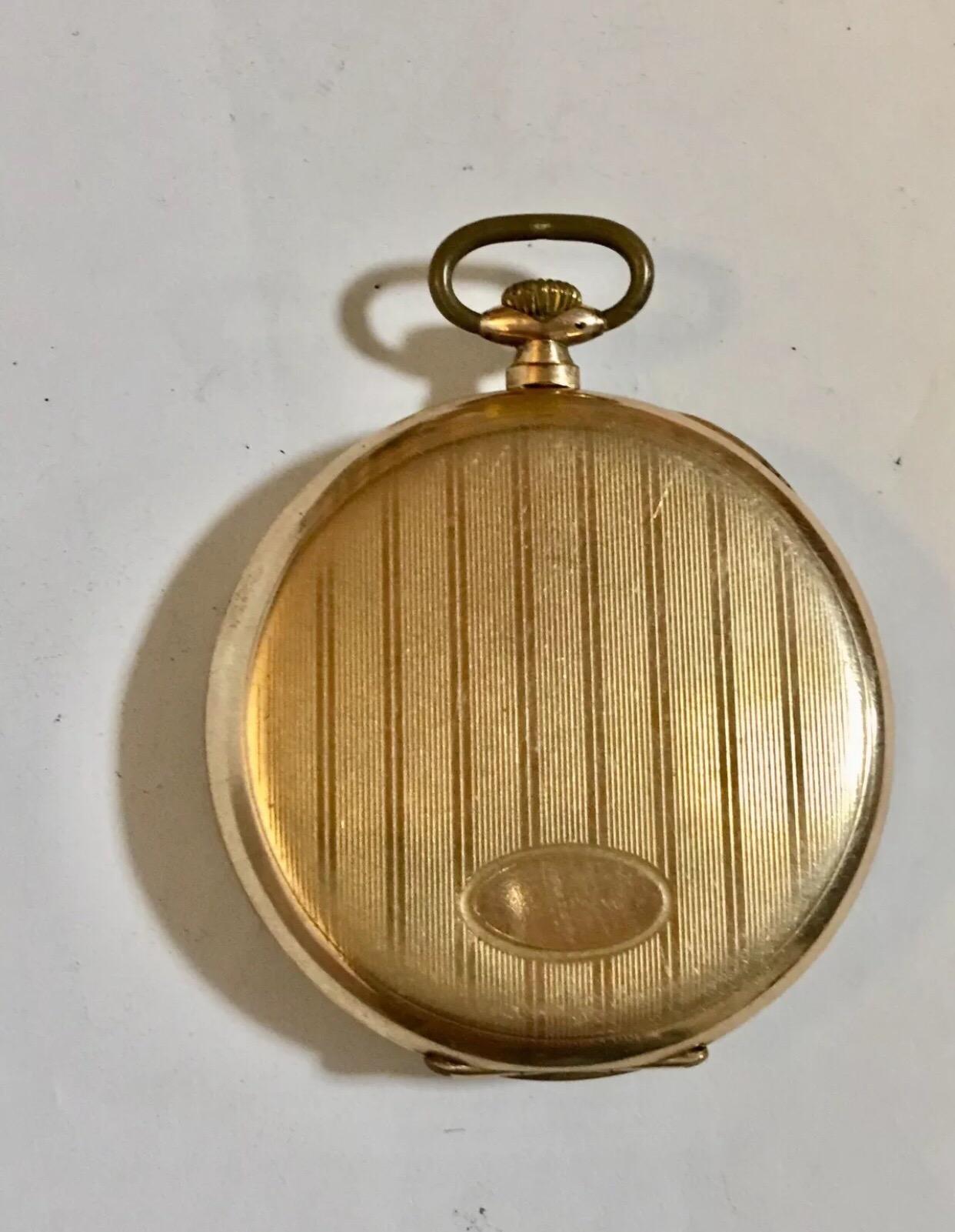 Stunning Gold-Plated Cyma Dress Pocket Watch For Sale 4