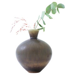 A stunning Gray Ceramic Vase Har-fur glaze- Berndt Friberg - Gustavsberg 1968
