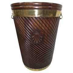 A Stunning Hand Carved Irish Design Large Peat Bucket