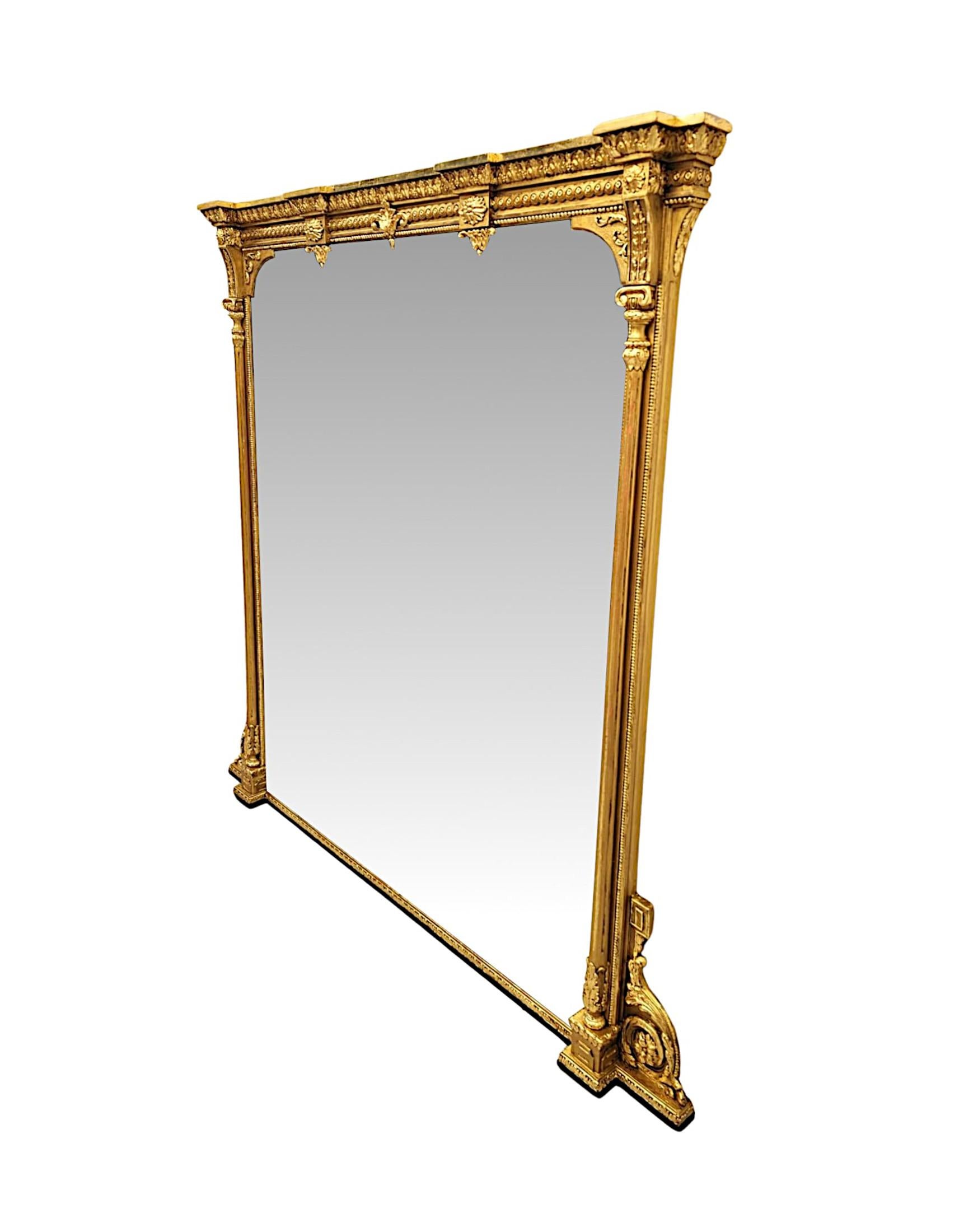 Inglese Uno splendido grande specchio in legno dorato del XIX secolo in vendita