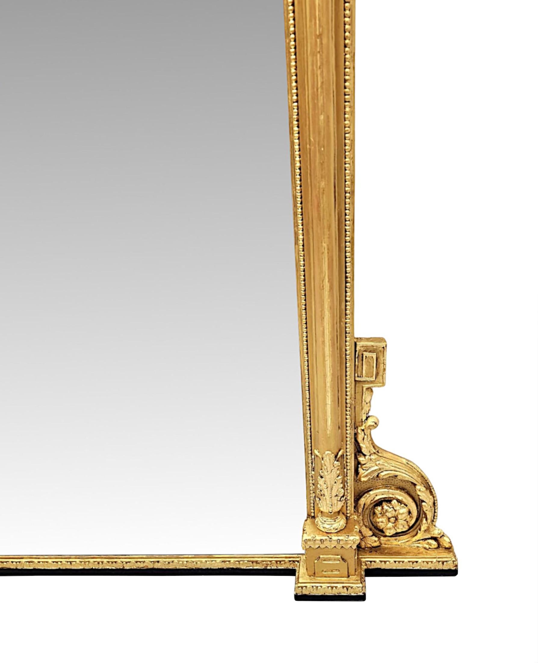 Uno splendido grande specchio in legno dorato del XIX secolo in vendita 1