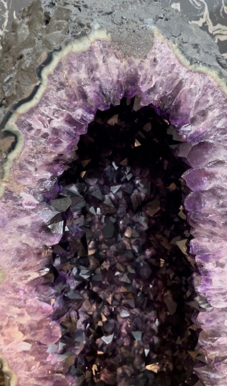 A stunning large high quality  Amethyst geode cave deep purple colour For Sale 7