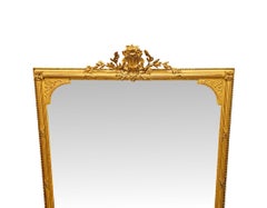A Stunning Large Size 19th Century Giltwood Overmantel Mirror