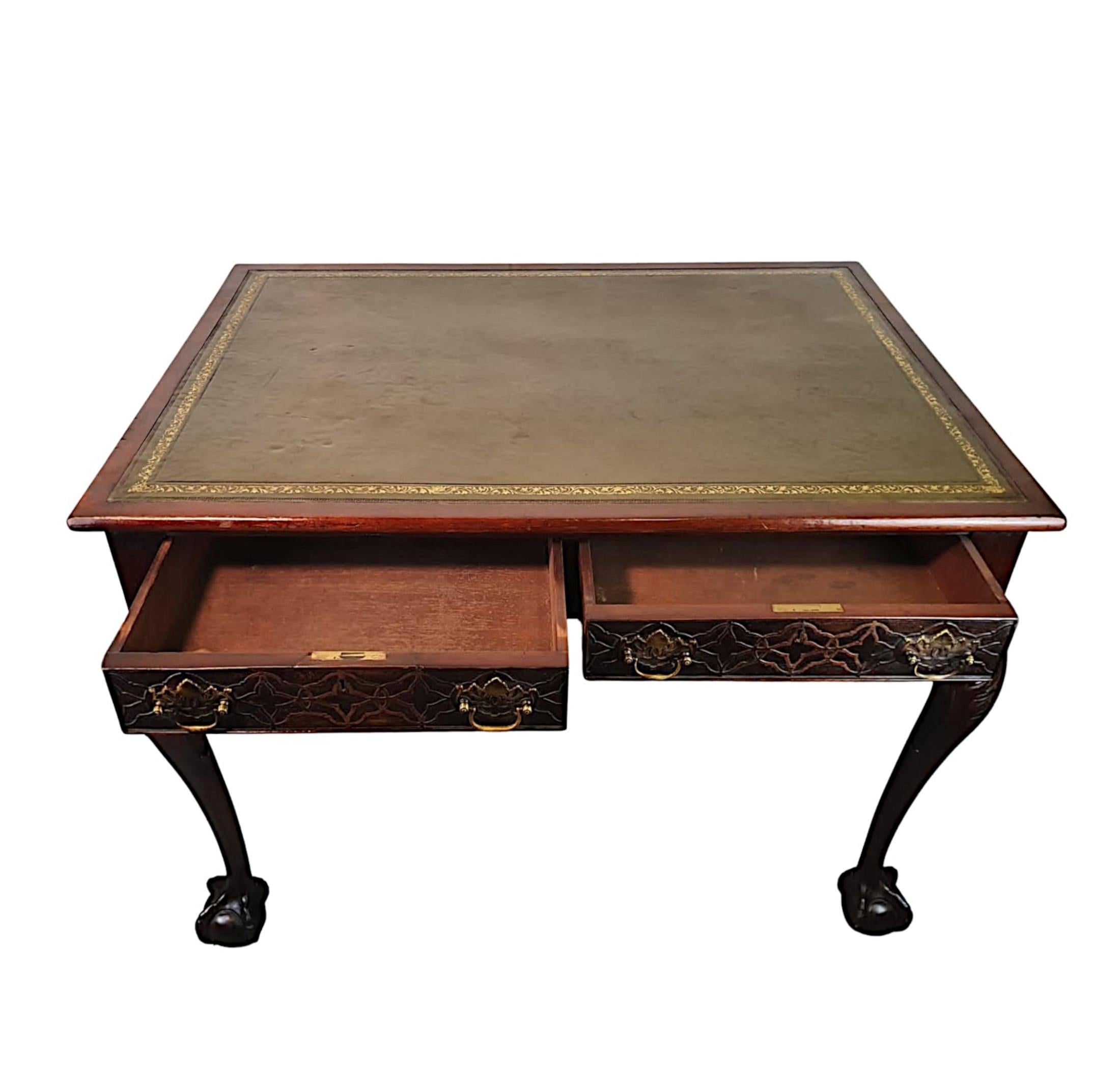 Brass Stunning Late 19th Century Desk in the Thomas Chippendale Manner For Sale