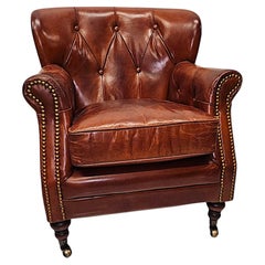 A Stunning Leather Armchair in the Victorian Manner