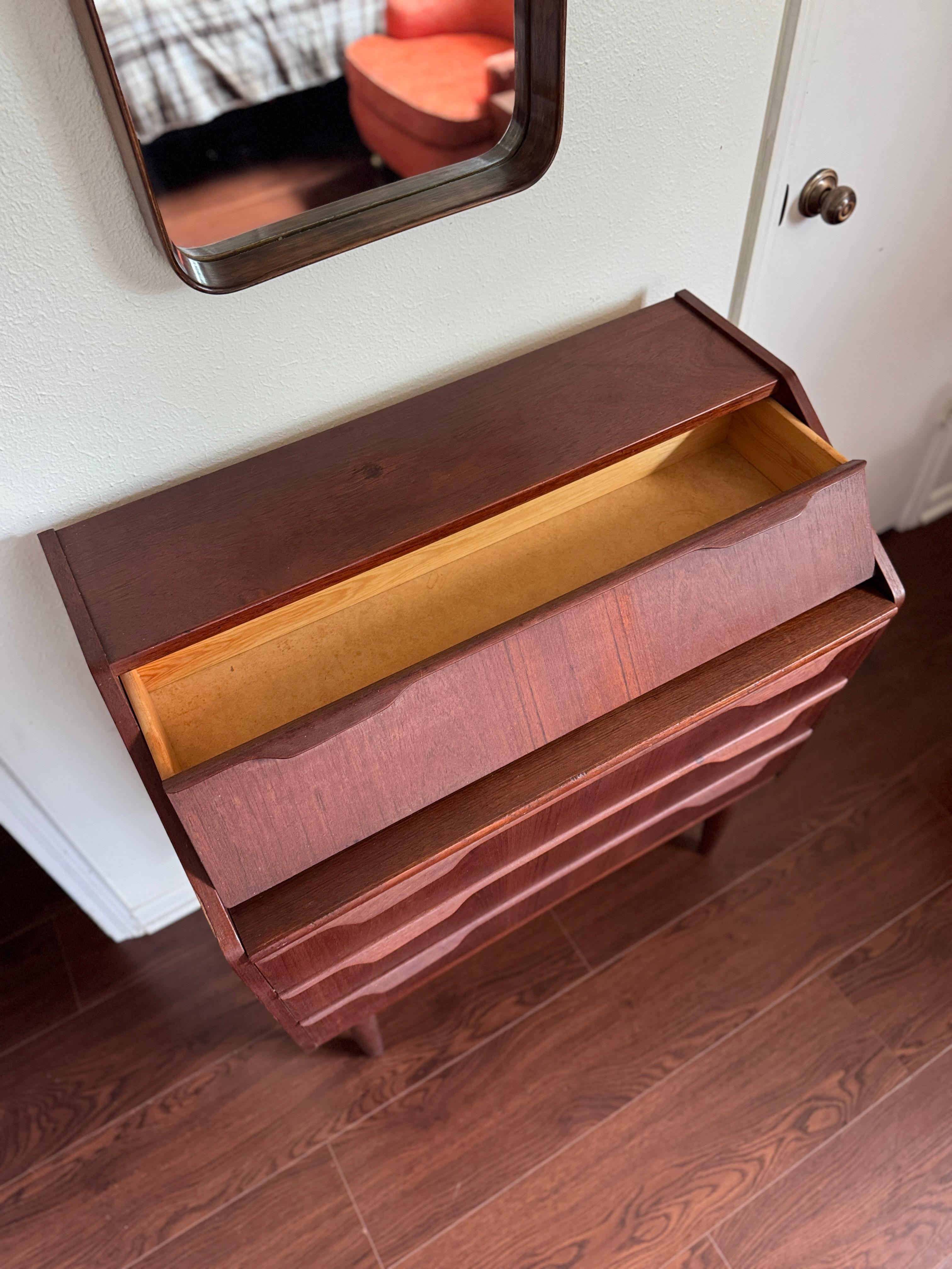 A stunning mid century modern teak secretary desk made in Denmark, circa 1960s For Sale 4