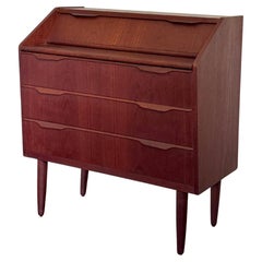 A stunning mid century modern teak secretary desk made in Denmark, circa 1960s