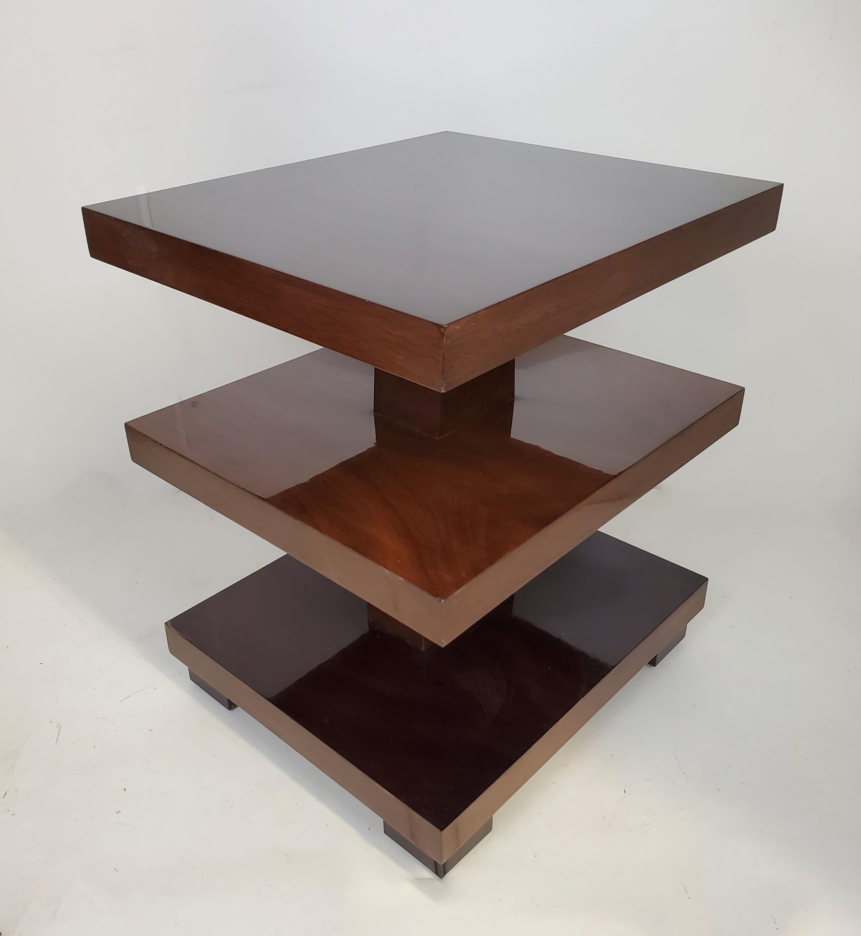 20th Century Stunning Minimalist Three Tiered Rectangular End / Side Table
