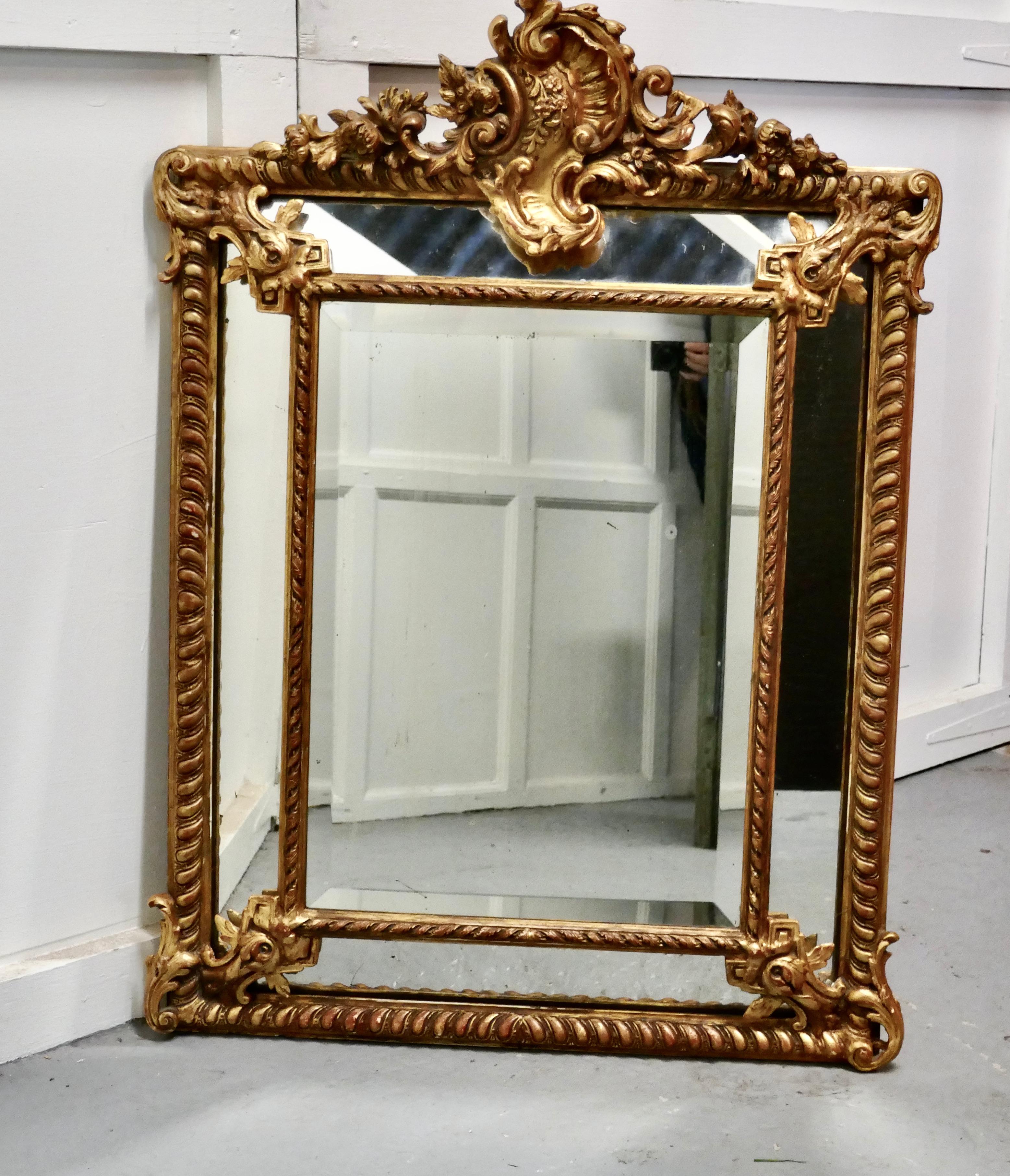 Stunning Napoleon III French Cushion Mirror In Good Condition In Chillerton, Isle of Wight