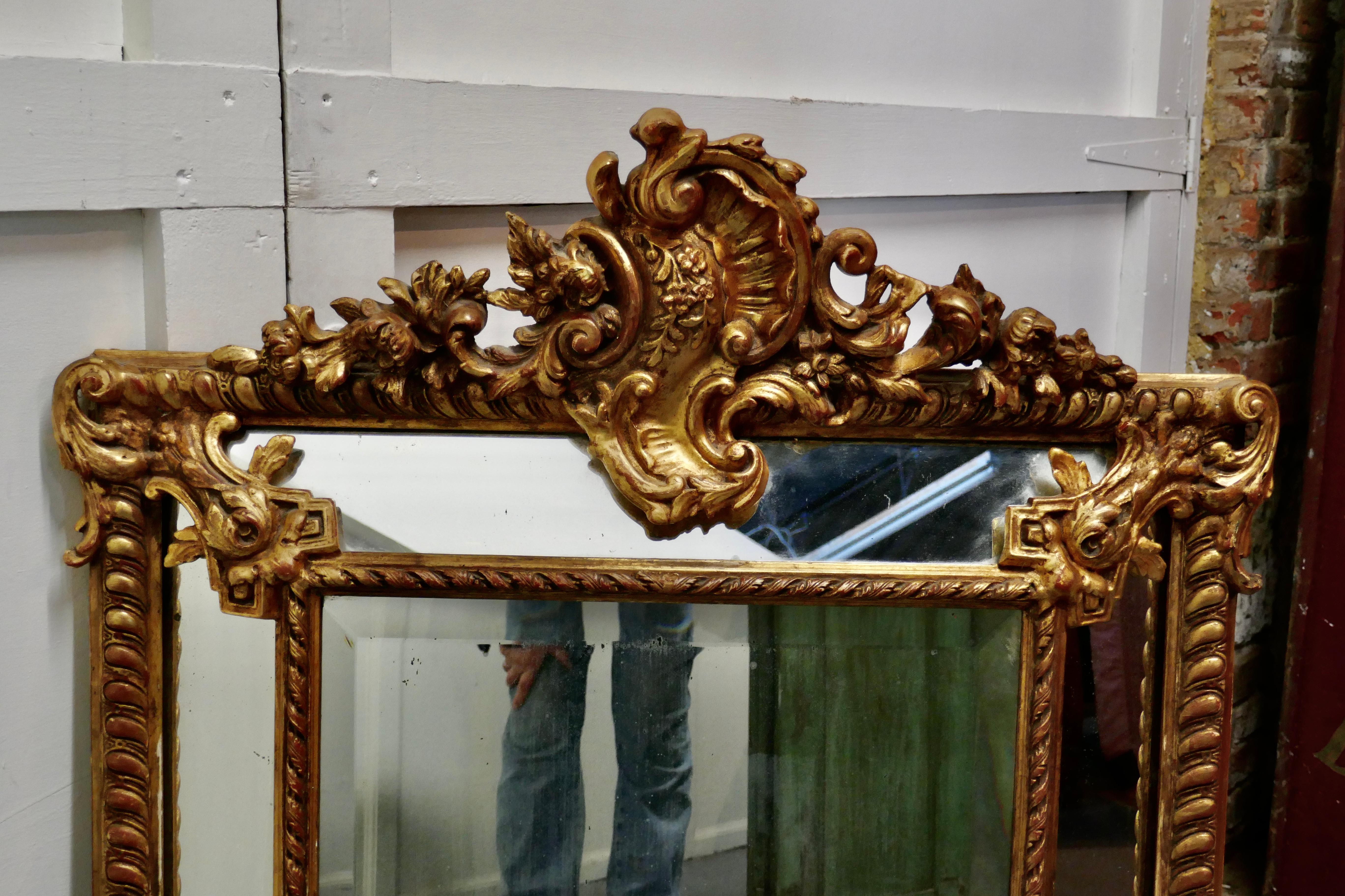 19th Century Stunning Napoleon III French Cushion Mirror