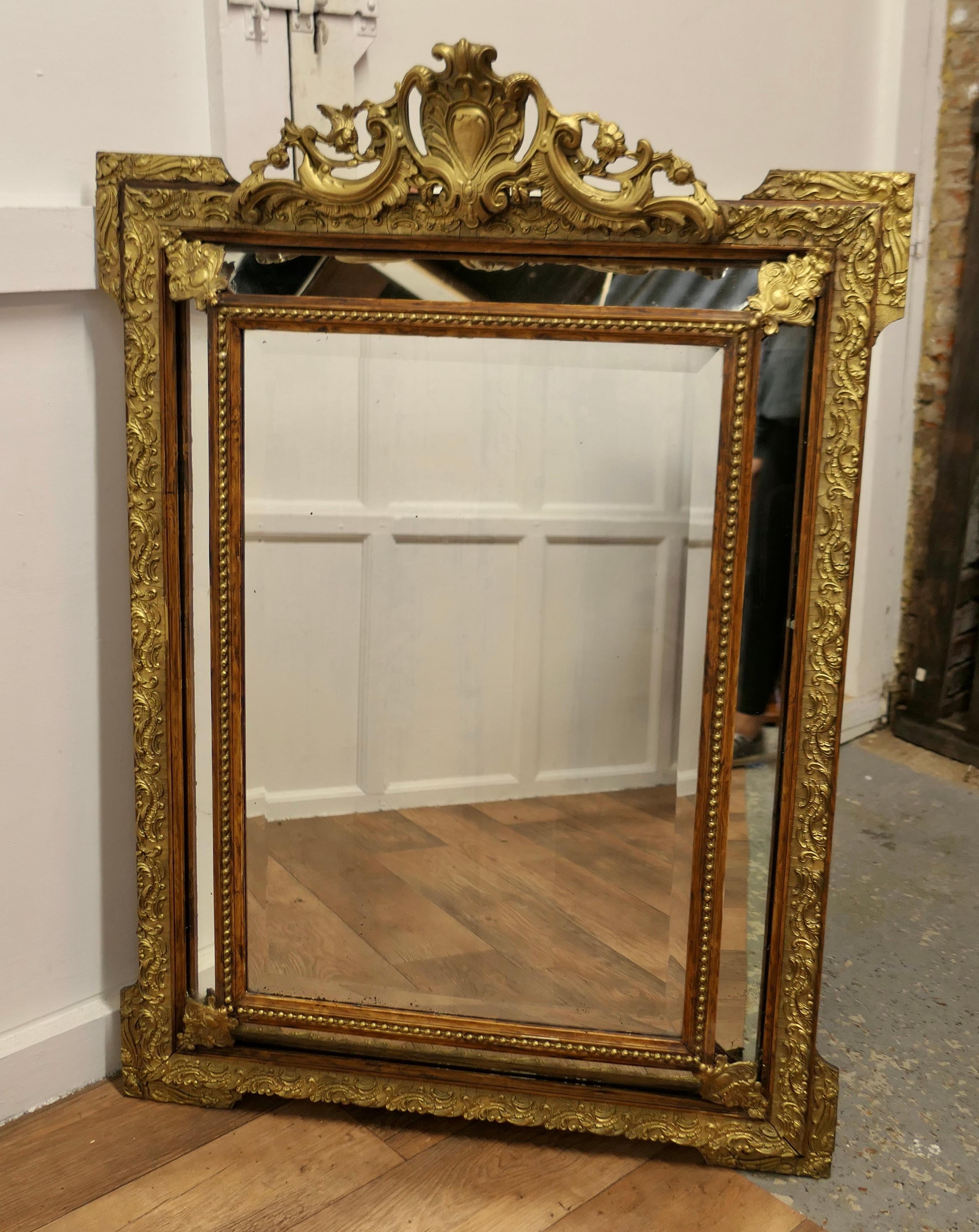 French Provincial A Stunning Napoleon III French Cushion Mirror  This is an exquisite piece a fine For Sale