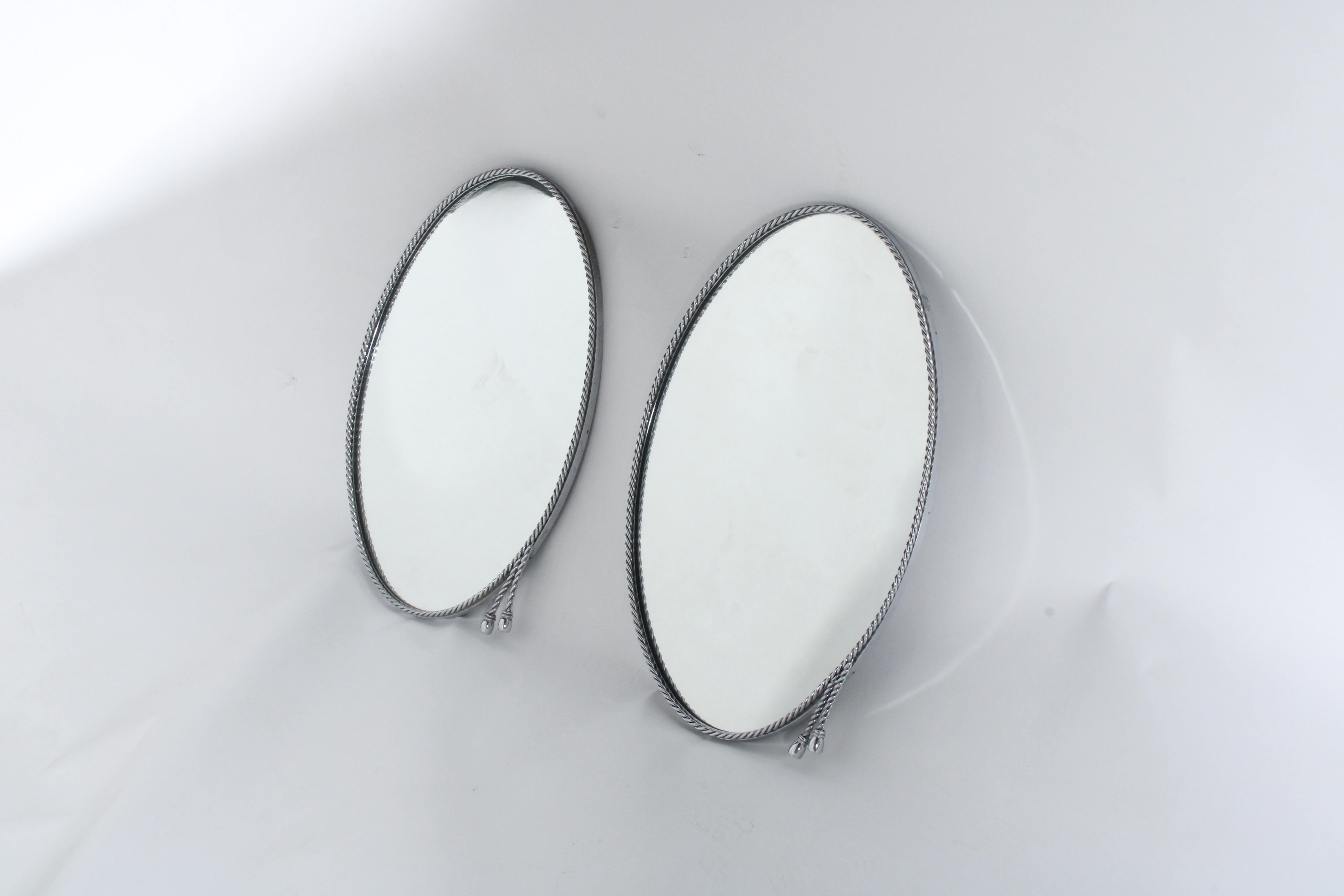 Mid-Century Modern A stunning near pair of vintage French mirrors For Sale