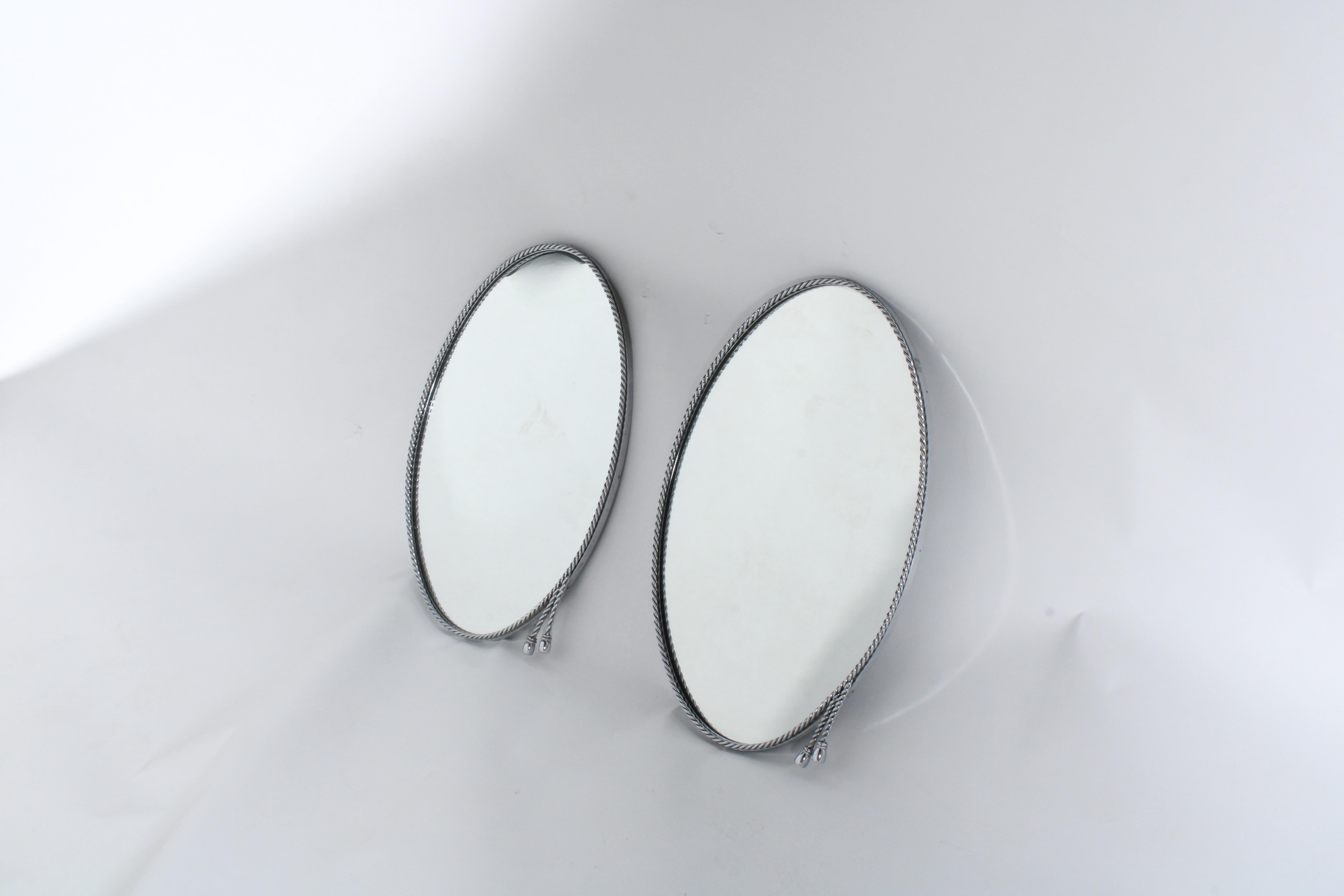 Glazed A stunning near pair of vintage French mirrors For Sale