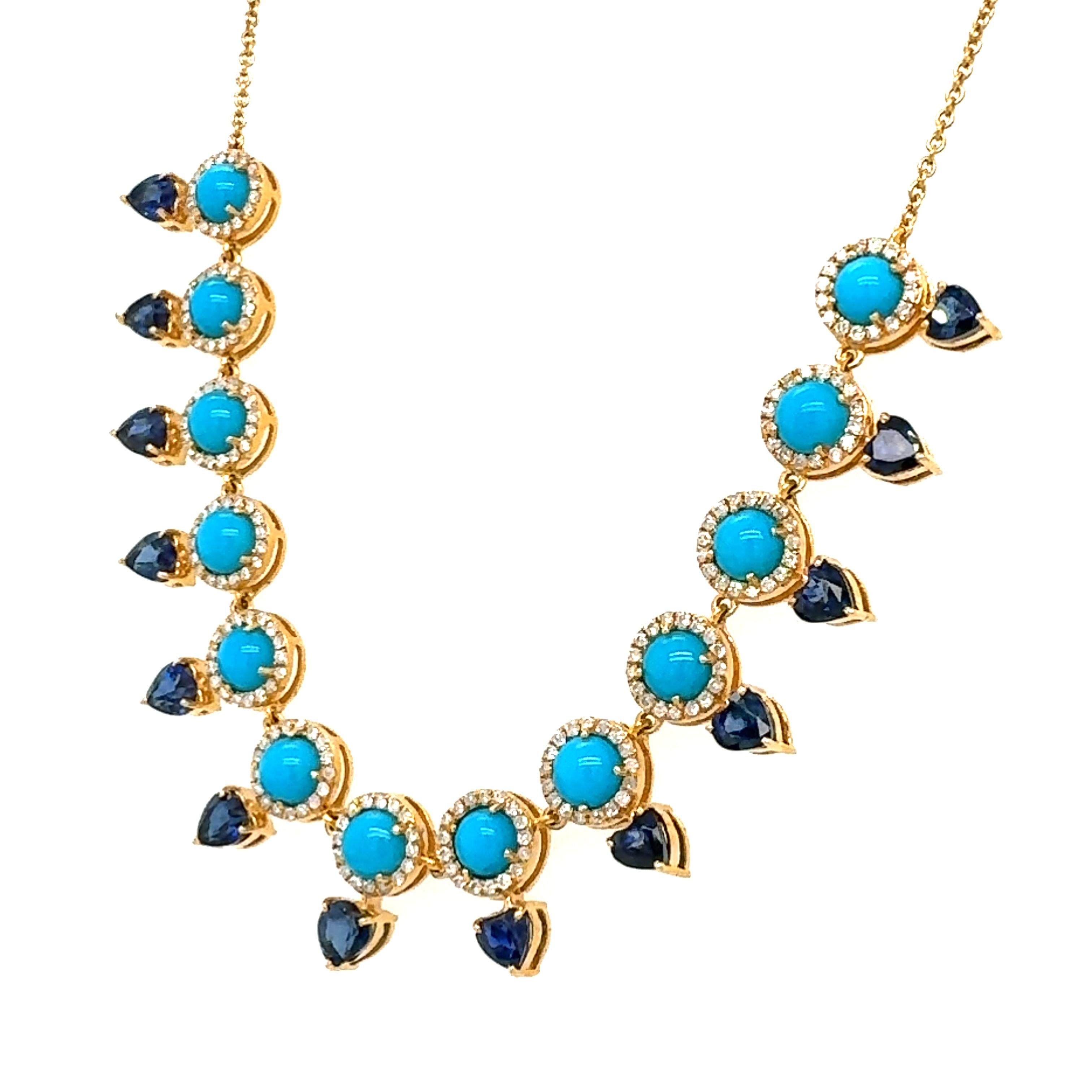 Una splendida collana di zaffiri naturali Nature e diamanti In condizioni Nuovo in vendita a New York, NY