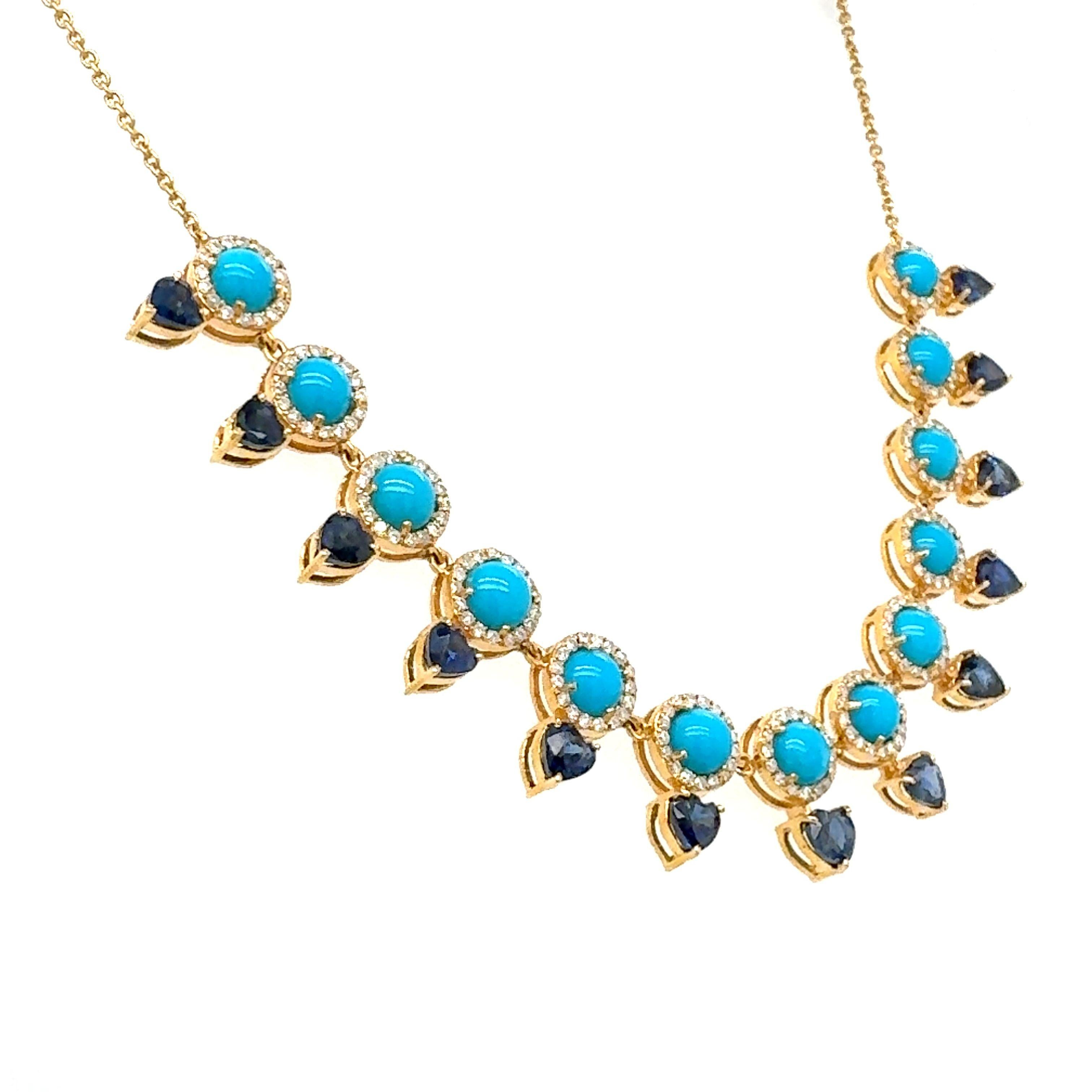 Una splendida collana di zaffiri naturali Nature e diamanti in vendita 1